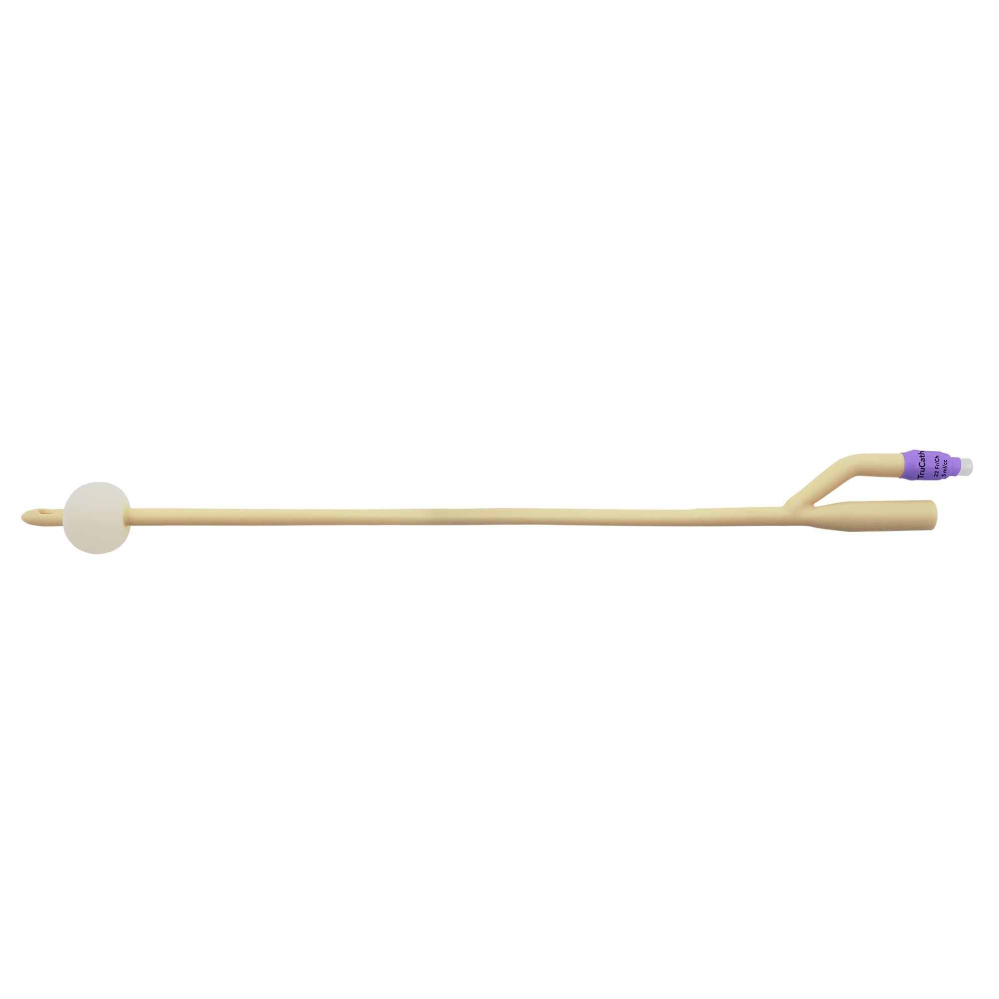 TruCath Silicone-Elastomer Coated Latex 2-Way Foley Catheter, Standard Tip - Image 2