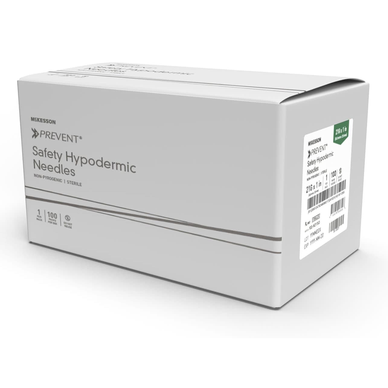 McKesson Prevent Hypodermic Needle, Black, 22 Gauge, 1-1/2 Inch Length - Box of 100 - Image 1