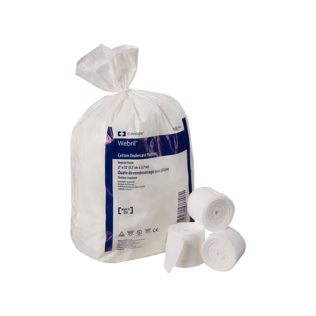 Cardinal Health Webril Undercast Padding, Non-Sterile, 2 Inch x 4 Yard - Bag of 24 - Image 1