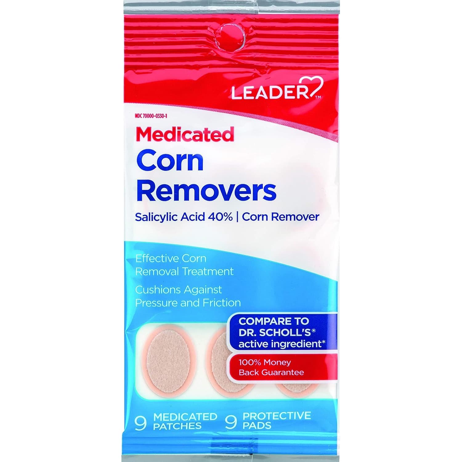 Leader Corn Removers Medicated Patches & Protective Pads - Pack of 9