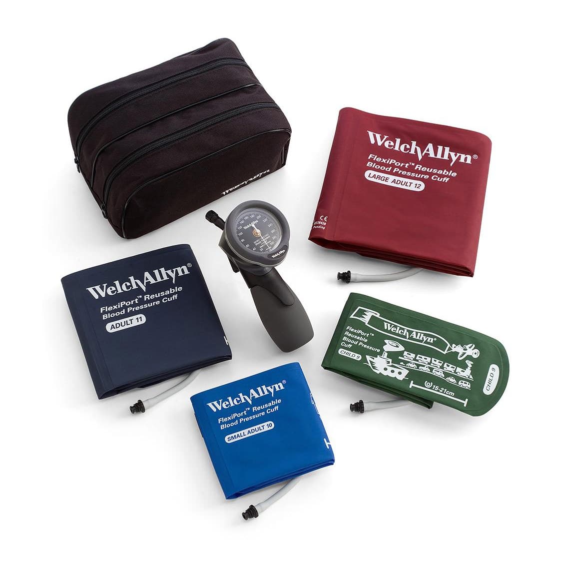 Welch Allyn DS66 Trigger Aneroid Sphygmomanometer Kit - Multiple Nylon Cuffs, Palm Style - Image 3