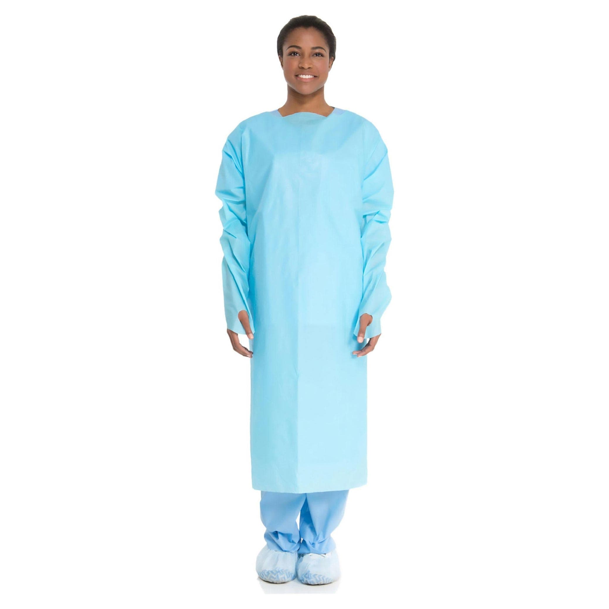 Halyard Protective Procedure Gown, Blue - Case of 75 - Image 1