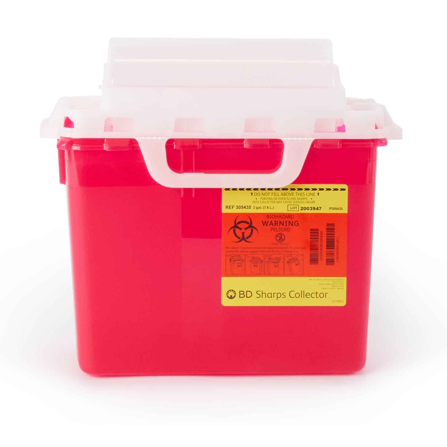 BD Counterbalanced Door Patient Room Collector, Red - Each - Image 1