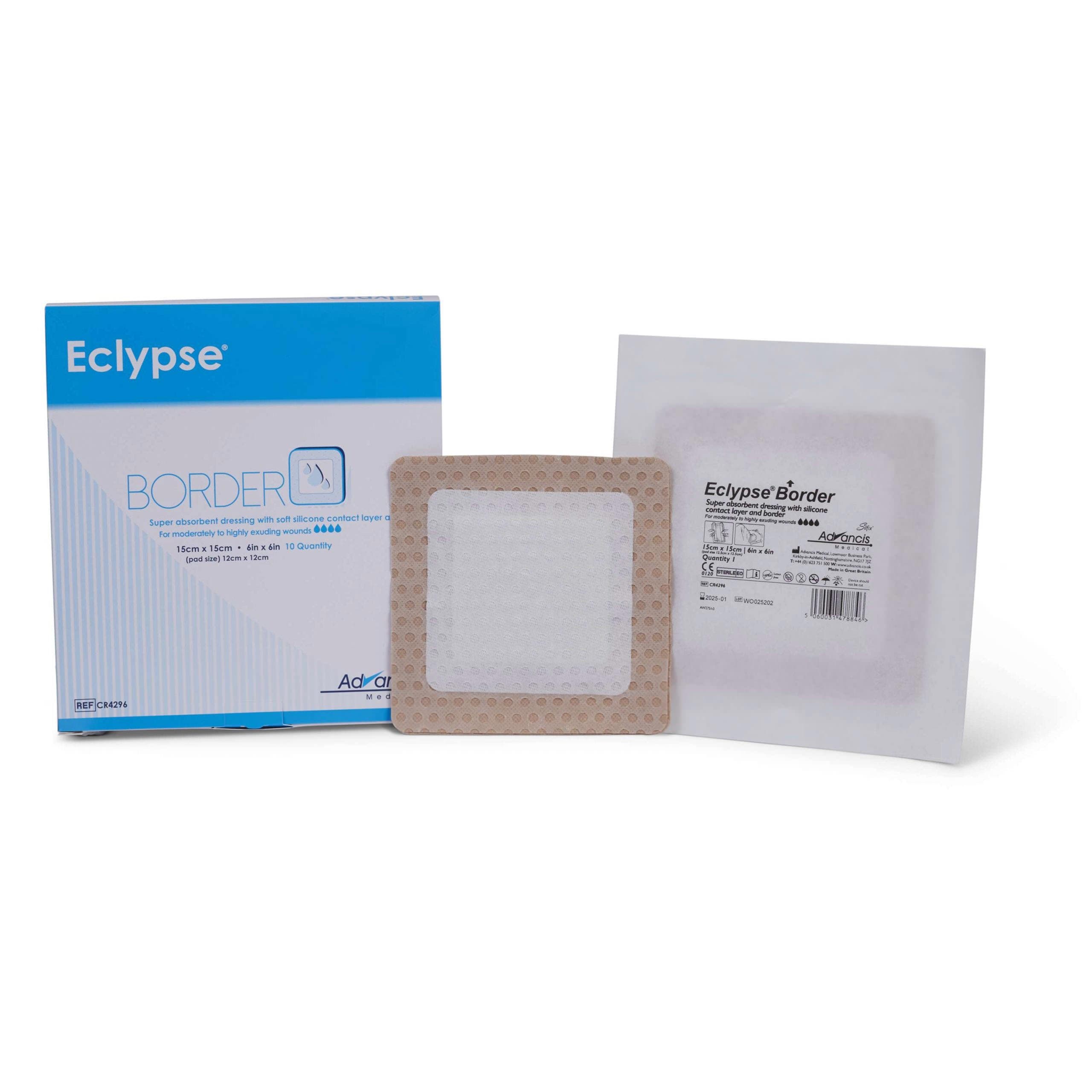 Eclypse Border Super Absorbent Dressing with Soft Silicone Contact Layer