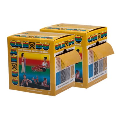 CanDo Twin-Pak Low Powder Exercise Band, Gold, 3X Heavy - Image 1
