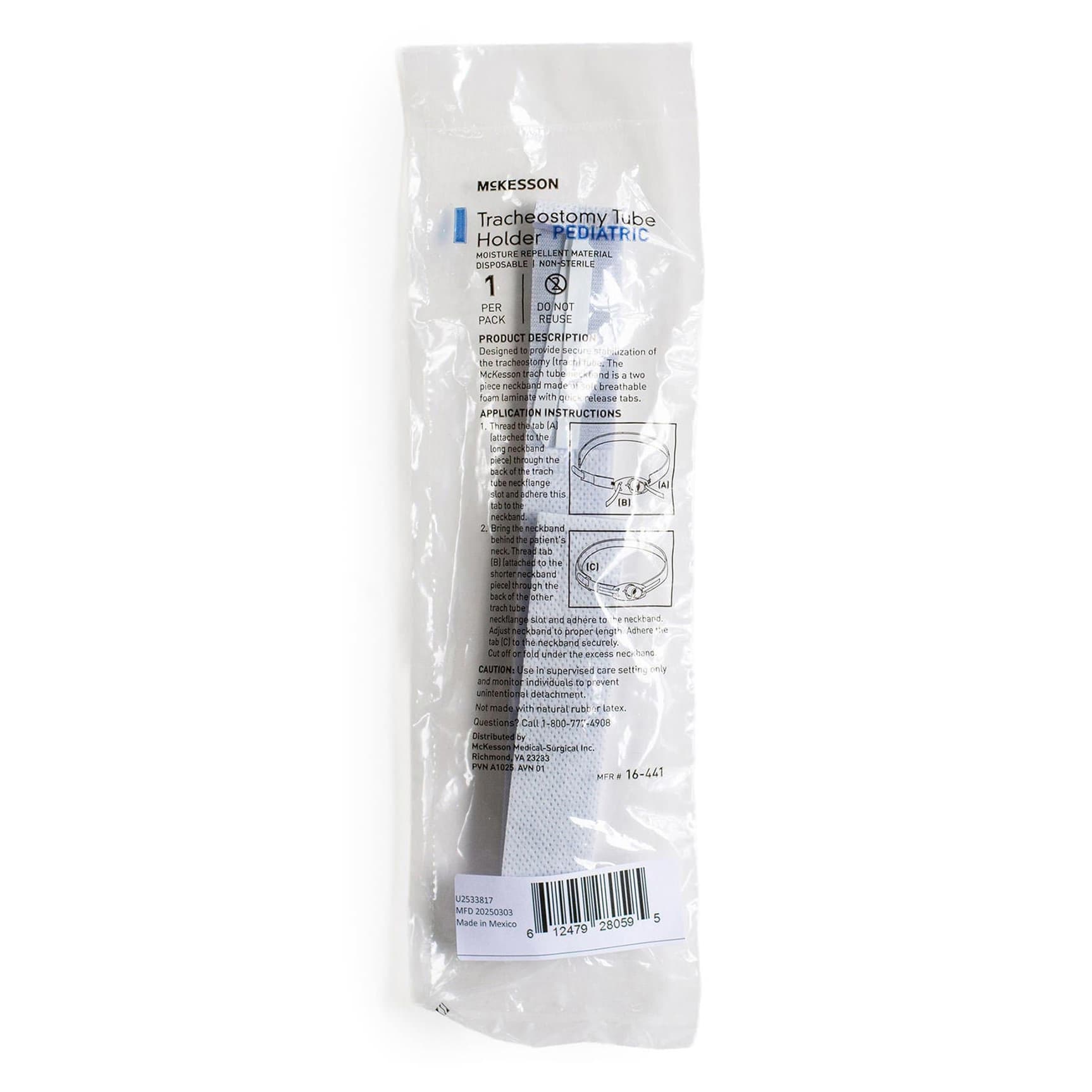 McKesson Tracheostomy Tube Holder, Pediatric, 1 x 17 Inch - Box of 10 - Image 1