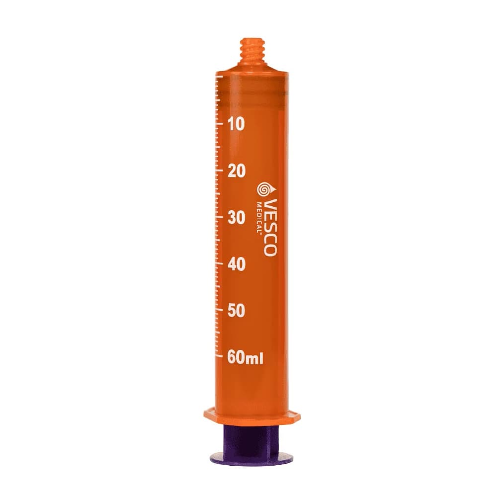 Vesco Oral Medication Syringe, Amber Barrel, 60 ml - Case of 400 - Image 1