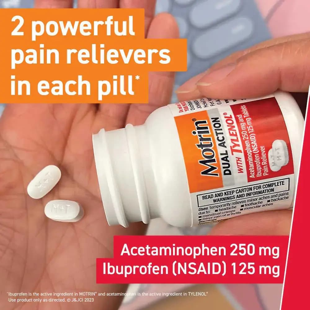 Motrin Dual Action with Tylenol Caplets - Pack of 80 - Image 3