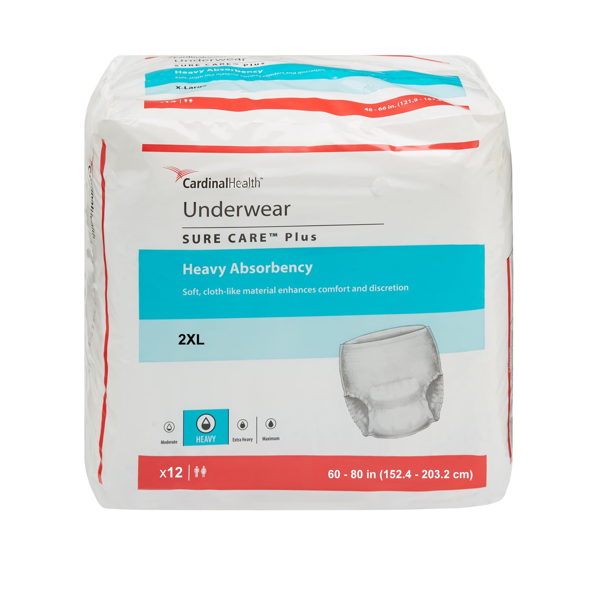 Cardinal Health Sure Care Plus Underwear, 2XLarge - Package of 12 - Image 1