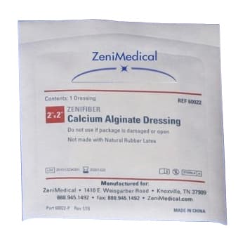 ZeniMedical ZeniFiber Calcium Alginate Wound Dressing, 2 x 2 Inch - Box of 10 - Image 2