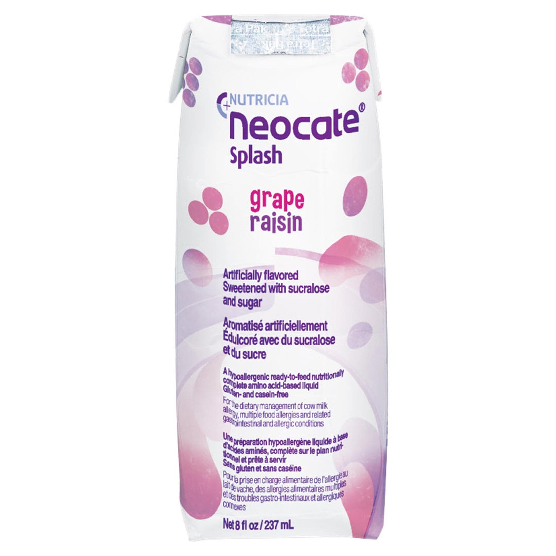 Neocate Splash Junior Hypoallergenic Amino Acid-Based Formula, Grape, 8 oz - Case of 27 - Image 1