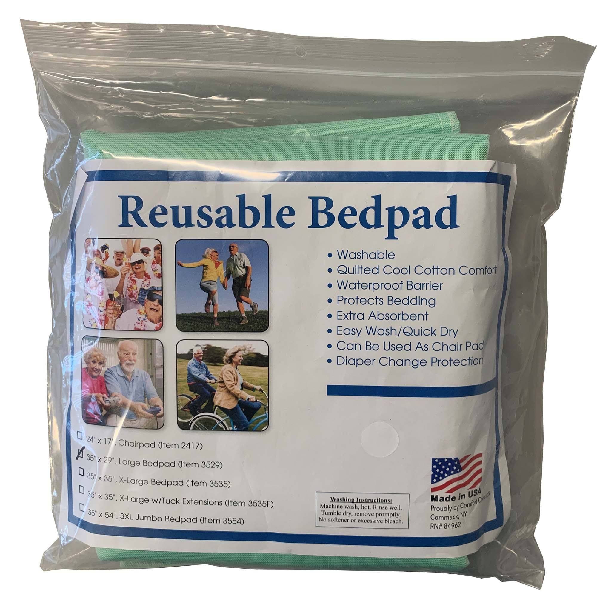 Comfort Concepts Reusable Bedpads, Blue Backsheet, 35 x 35 Inch - 1 Dozen - Image 1