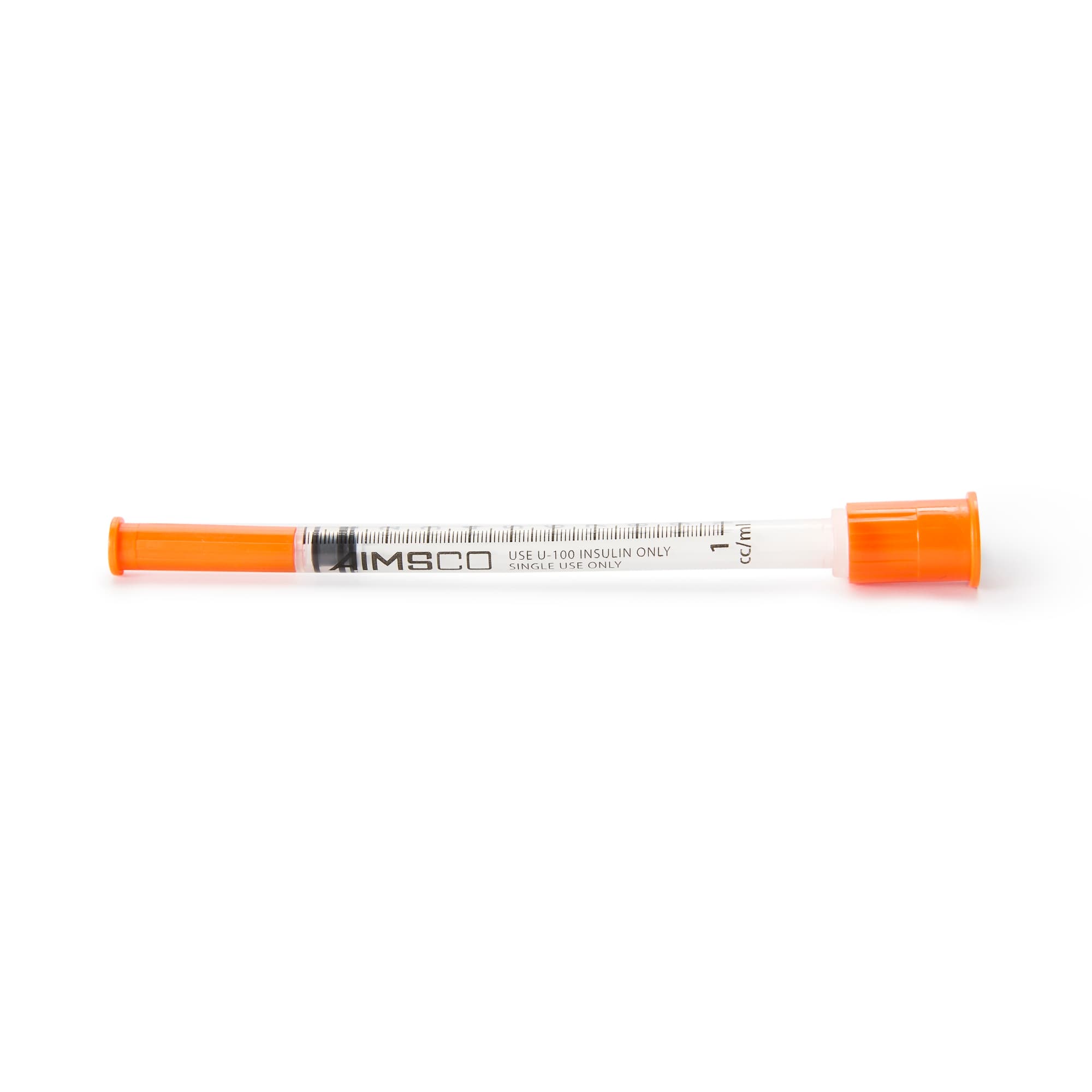 AIMSCO Maxicomfort Standard U-100 Insulin Syringe with Needle, 28 Gauge, 0.5 Inch, 1 mL - Case of 500 - Image 1