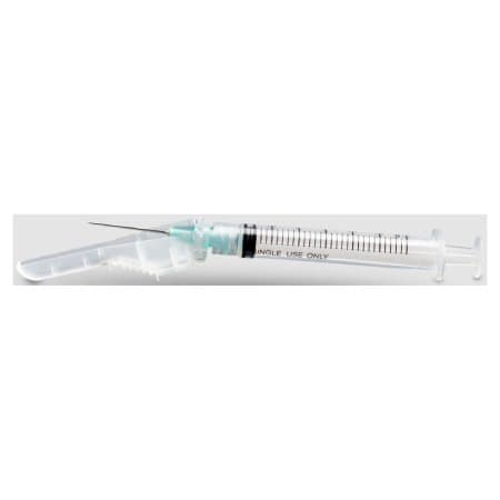 McKesson Prevent Syringe with Hypodermic Needle, Blue, 23 Gauge, 1 Inch - Each - Image 1