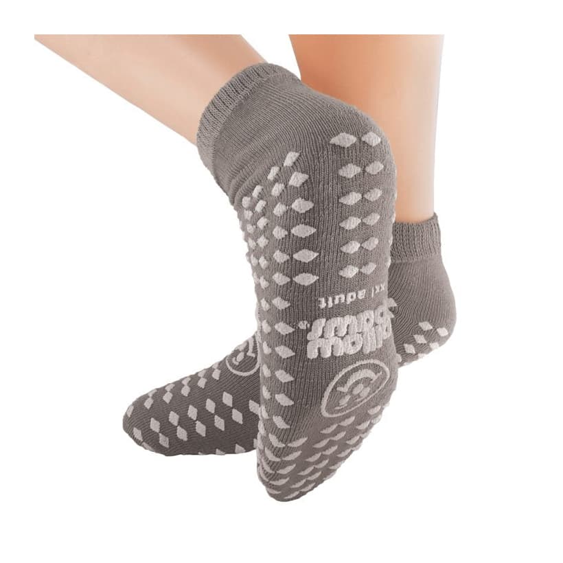Principle Disposable Ankle High Terry Cloth Slipper Socks, 2X-Large, Gray - Case of 48 - Image 1