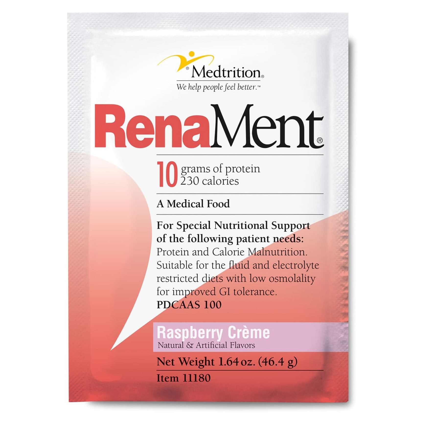 RenaMent Oral Supplement, Raspberry Cream, 1.64 oz Packet - Case of 60 - Image 1