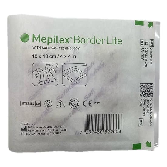 Mepilex Border Flex Lite Dressing, 4 x 4 Inch - Each - Image 1