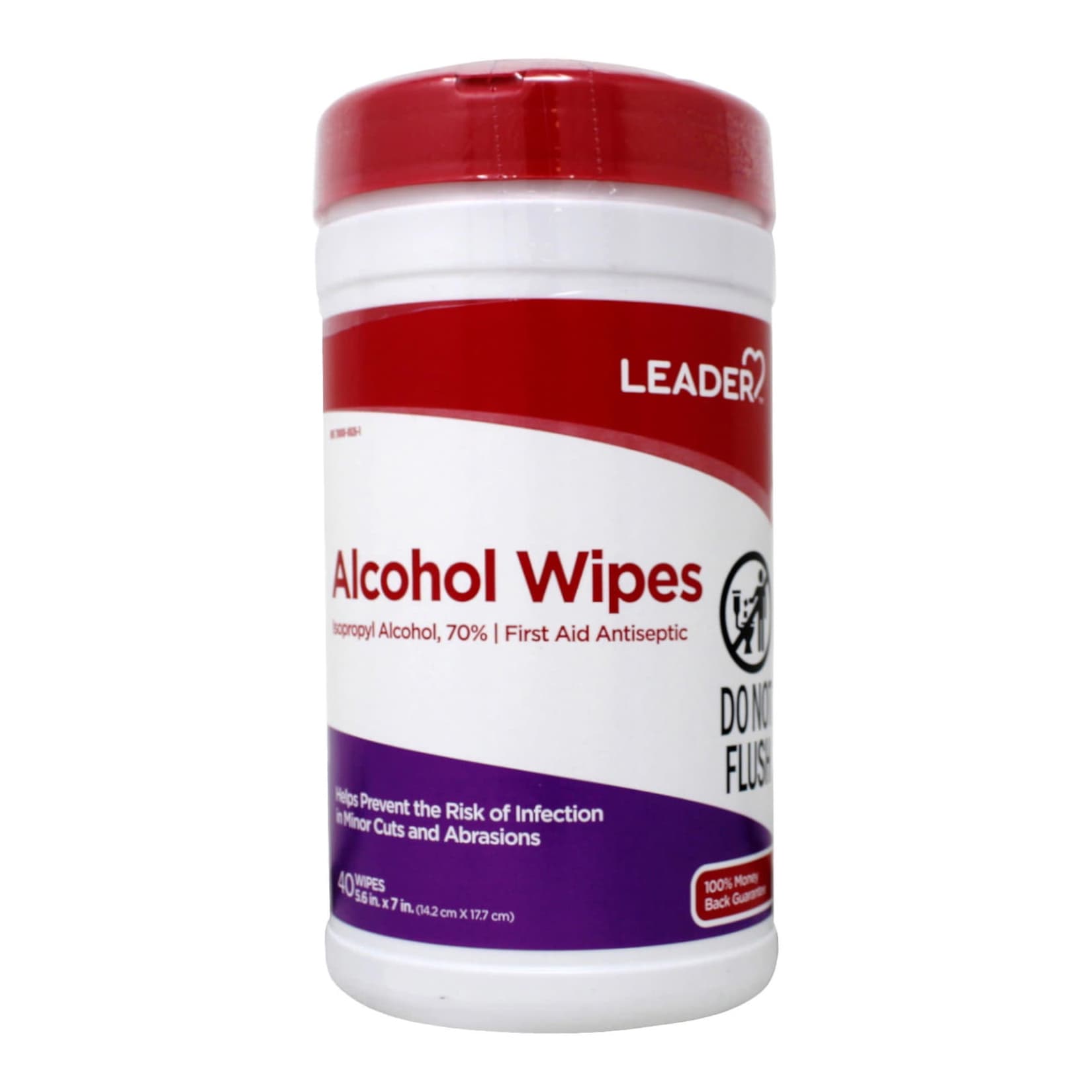 Leader Isopropyl Alcohol 70% Wipes, 40 ct - Each