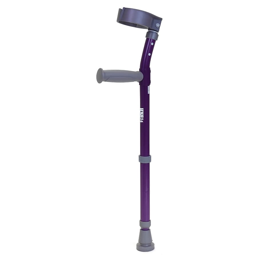 Walk Easy pediatric forearm height adjustable crutches with 3" full cuff (Pair) - Blackberry - Image 1