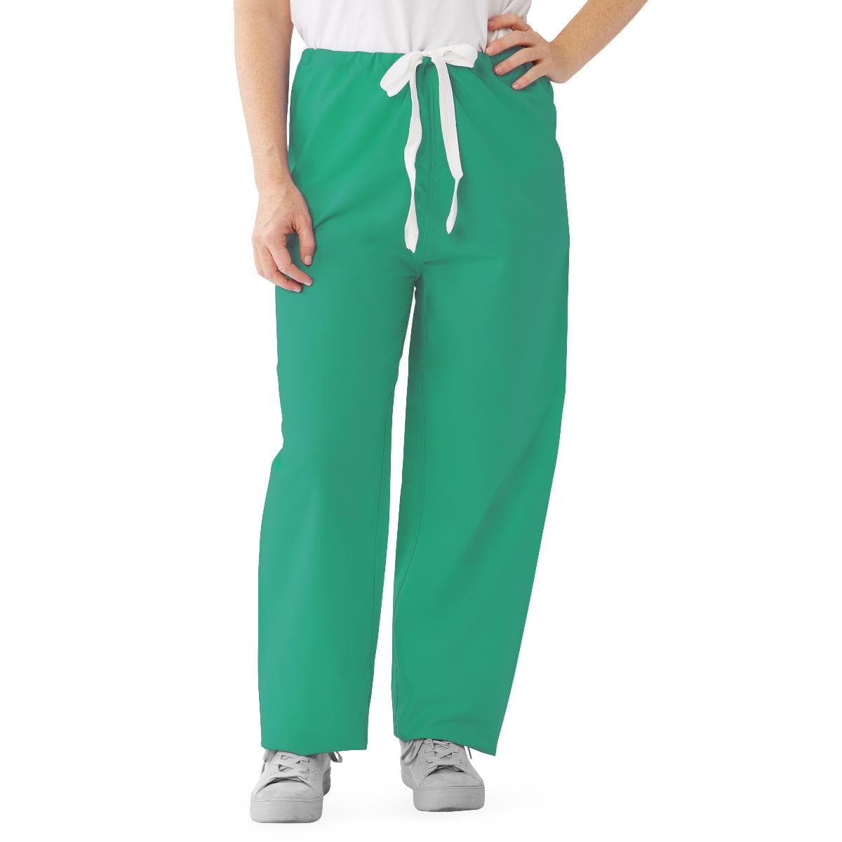 Encore Unisex Reversible Scrub Pants with Drawstring Waist, Fashion Seal Color-Coding, Jade, Large - Each - Image 1