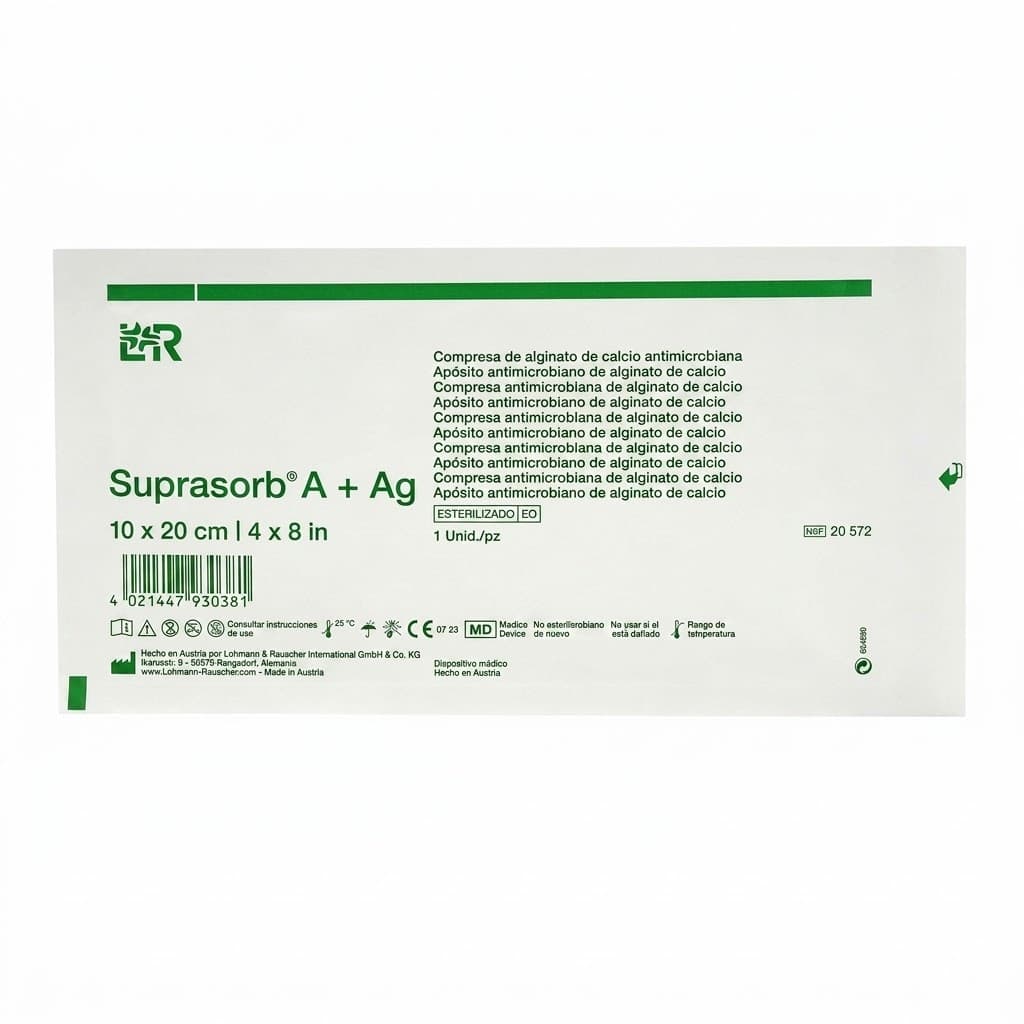 Suprasorb A + Ag Calcium Alginate Dressing, 4 x 8 Inch - Each - Image 1