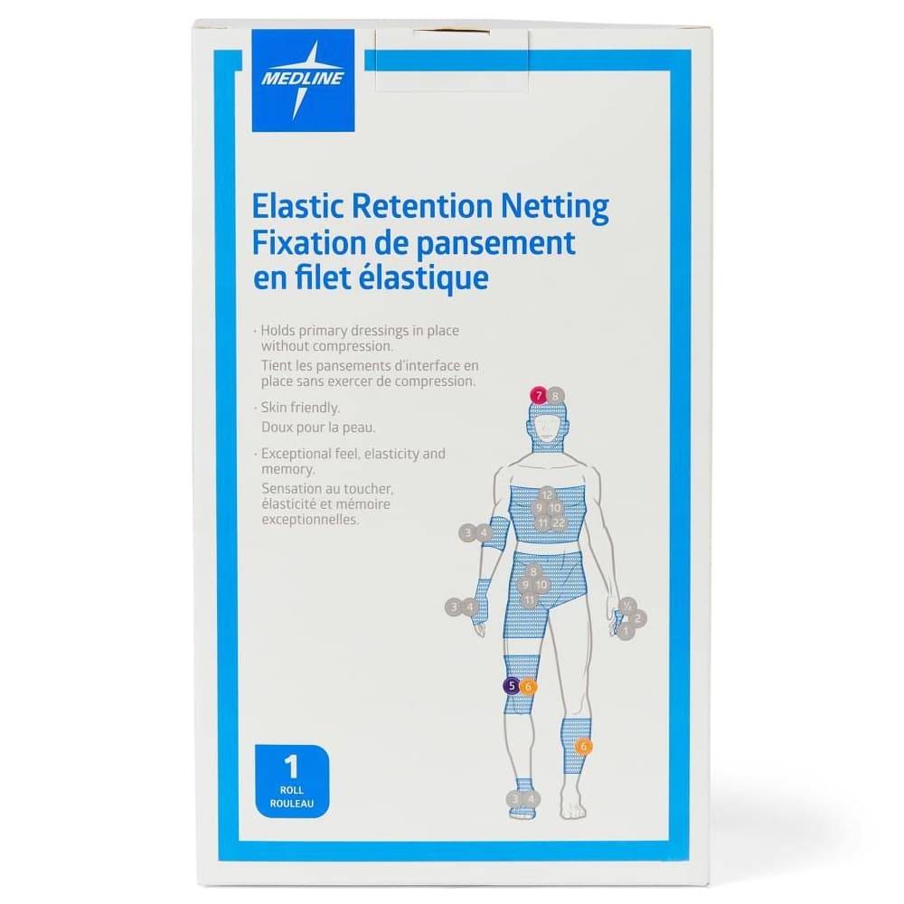 Medline Cuard Stretch Tubular Retainer Elastic Net Dressing, 28 Inch x 25 Yard - Image 1