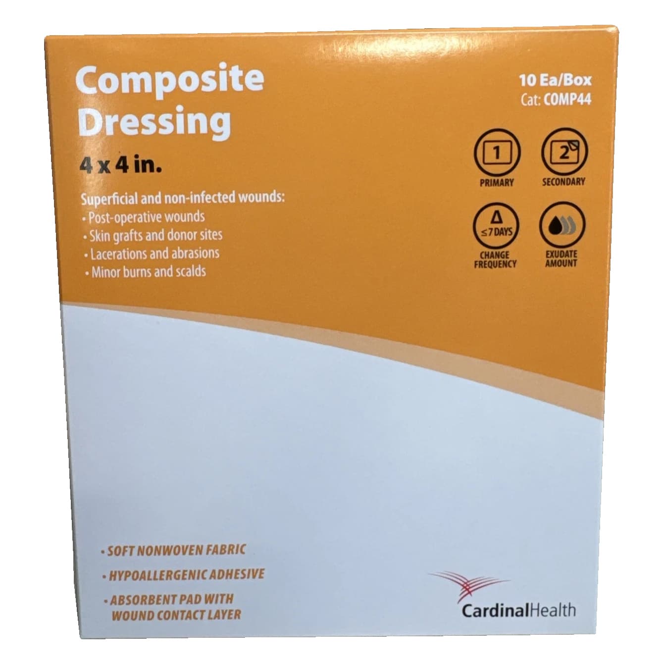 Cardinal Health Composite Dressing, 4 x 4 Inch - Box of 10 - Image 1