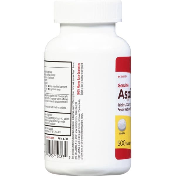 Leader Aspirin, 325mg Tablets, (Compare To Genuine Bayer Aspirin) - Bottle of 500 - Image 3