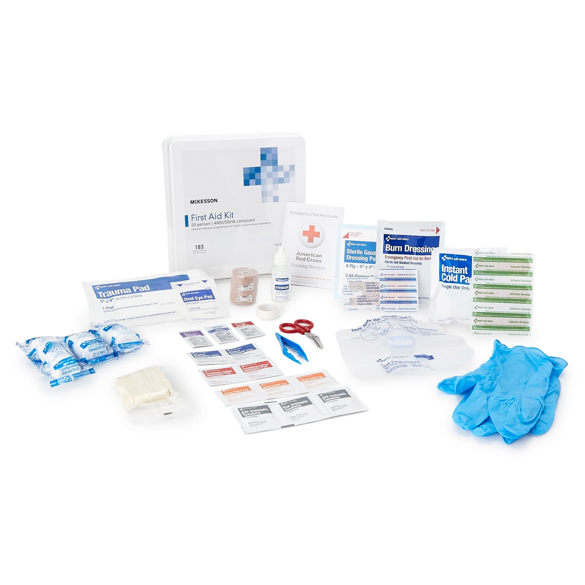 McKesson First Aid Kit Plastic Case 2.625 x 9.875 x 10 Inch 50 Person - Image 1