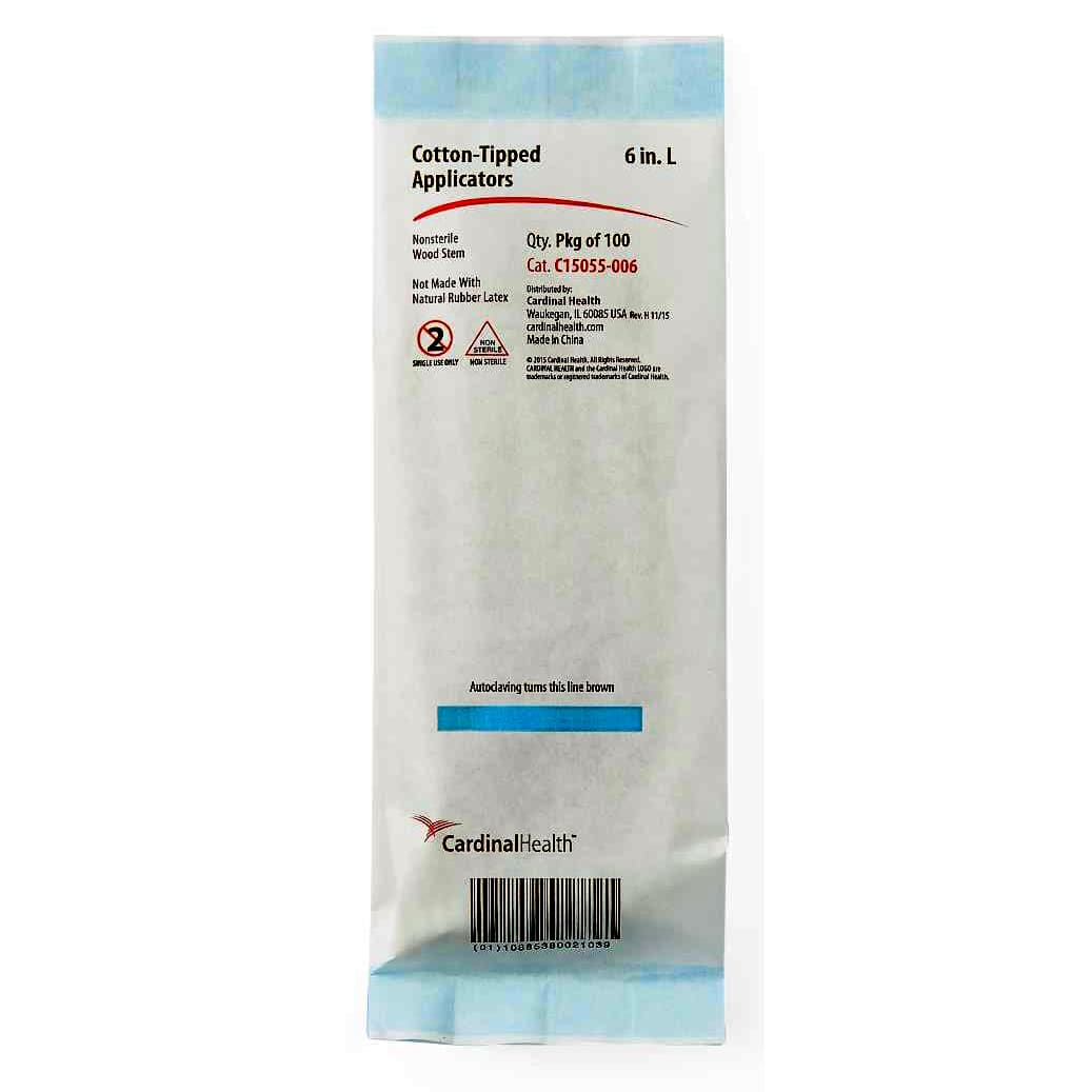 Cardinal Health Wood Shaft Cotton-Tip Applicator, Non Sterile, 6 Inch - Image 3