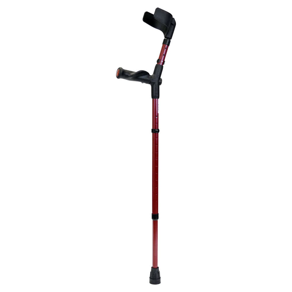 Walk Easy adult forearm crutches with anatomic grip and adjustable half cuff (Pair) - Burgundy - Image 1