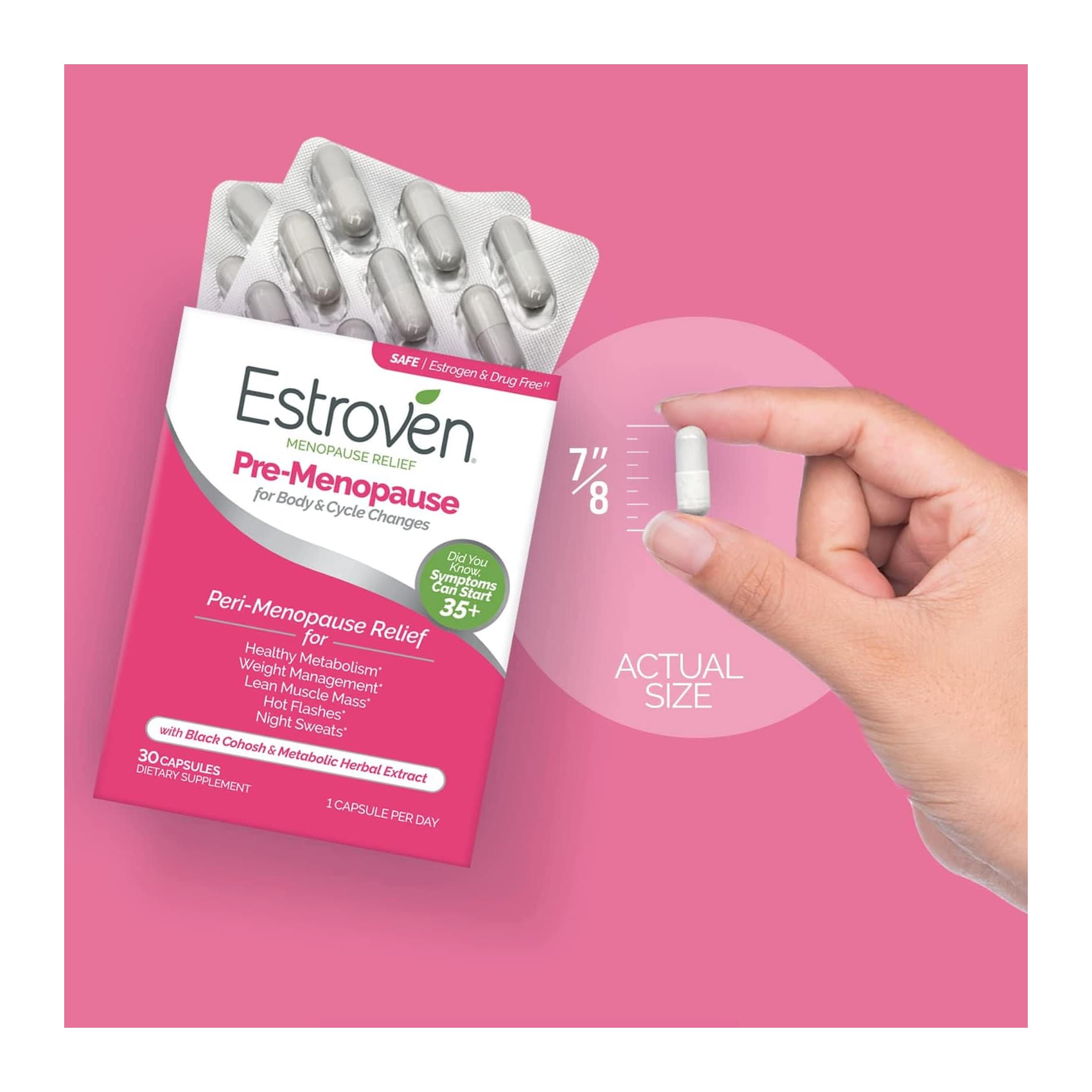 Estroven Menopause Relief Bundle with Pre-Menopause Capsules, 30 Count - Each - Image 2