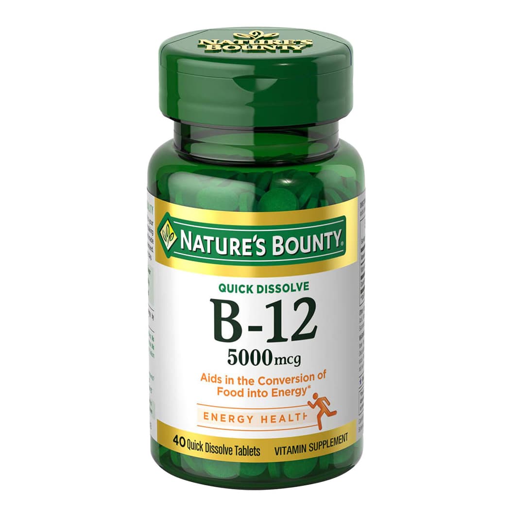Nature's Bounty B-12 Tablet, Cherry, 5000 mcg - Bottle of 40 - Image 1