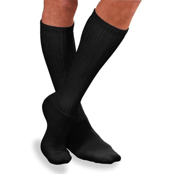 Jobst Sensifoot Diabetic Knee High Compression Socks, Closed Toe, Black, Small - Pair - Image 1