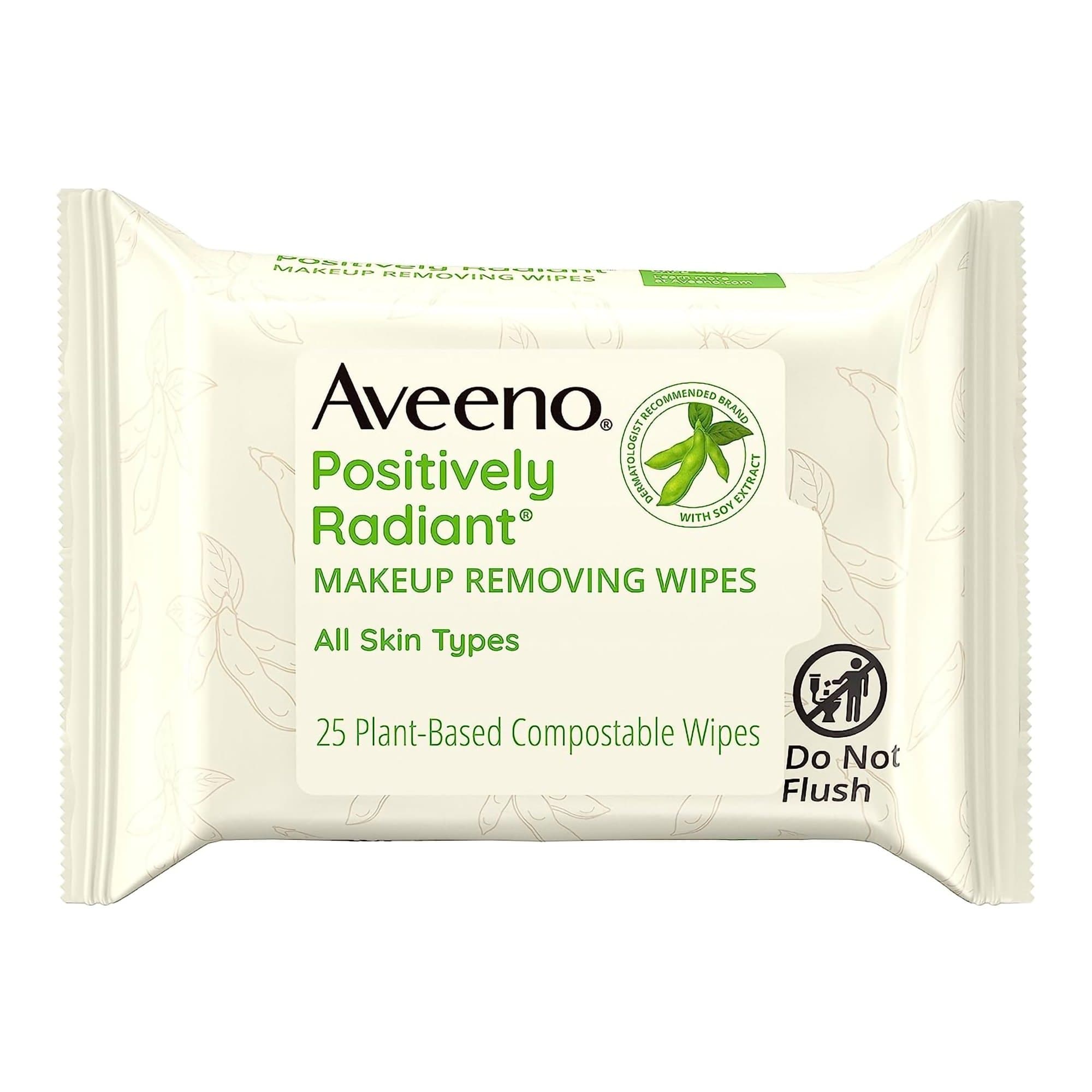 Aveeno Positively Radiant Makeup Remover Wipes - Pack of 25 - Image 1
