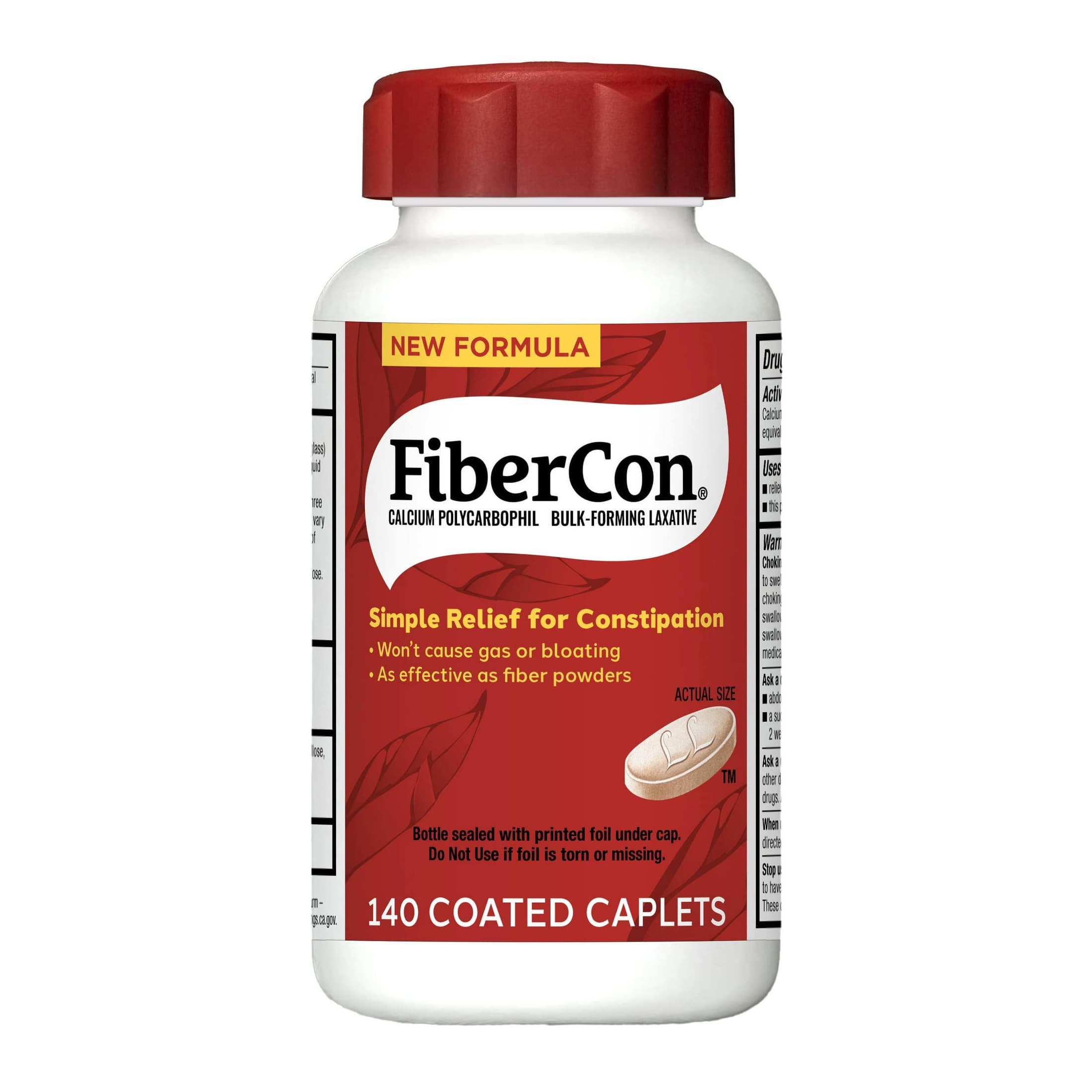 FiberCon Coated Caplets, 140 Count - Each - Image 1