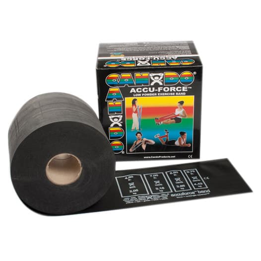 CanDo AccuForce Exercise Band, 50 yard, Black, Extra Heavy - Image 1