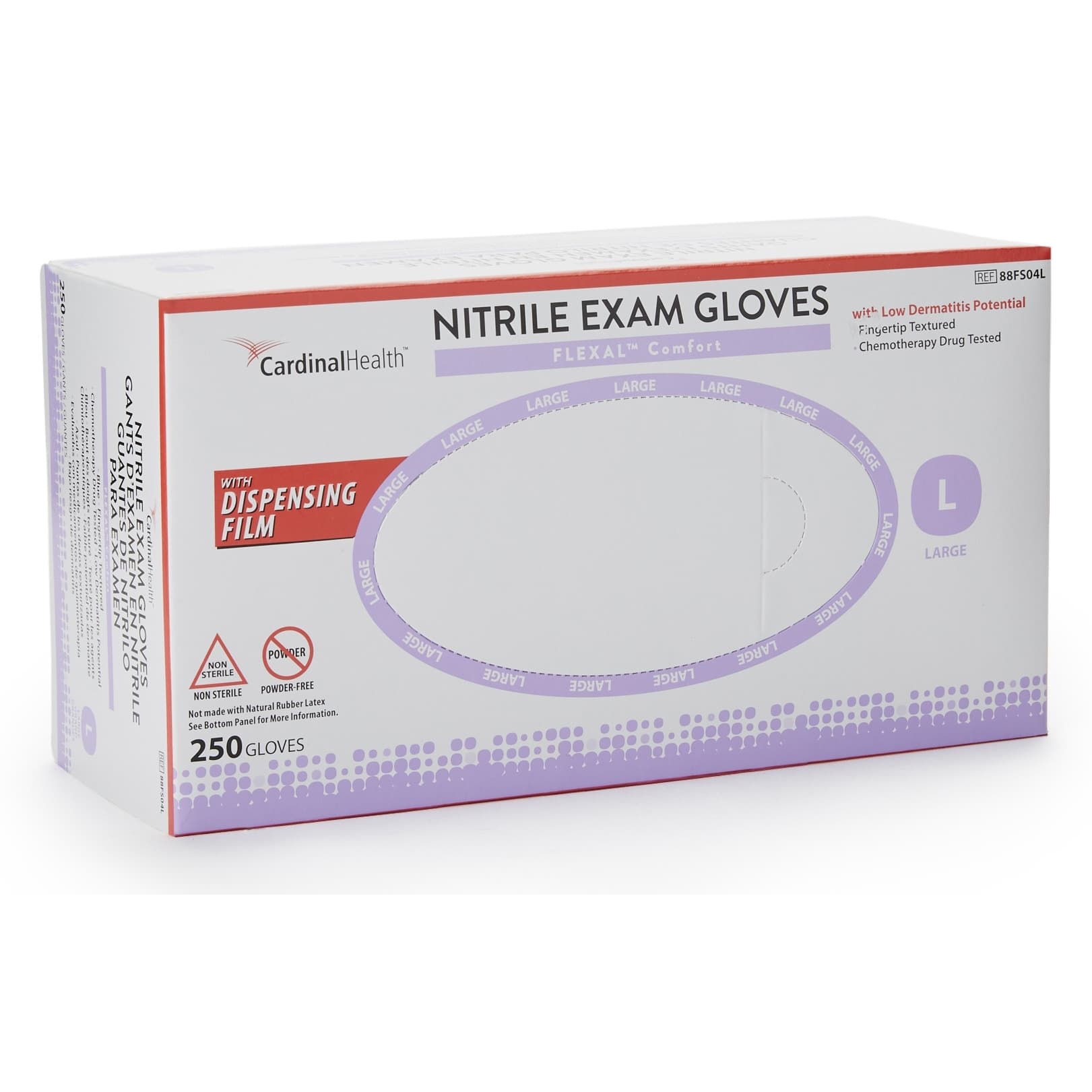 Cardinal FLEXAL Comfort Nitrile Exam Gloves, Large - Case of 2500 - Image 1