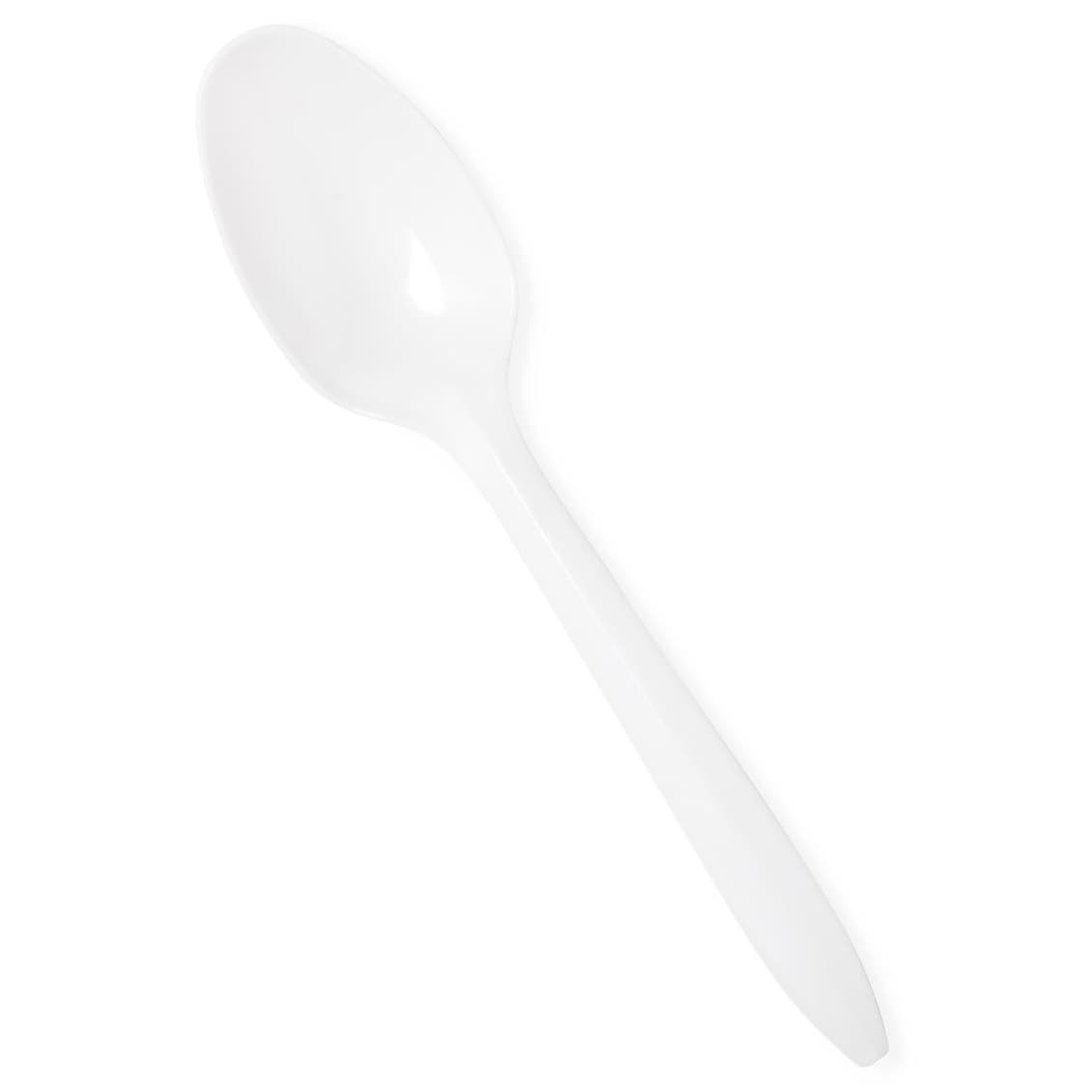 Medline Disposable White Plastic Spoon, Medium Weight - Case of 1000 - Image 1