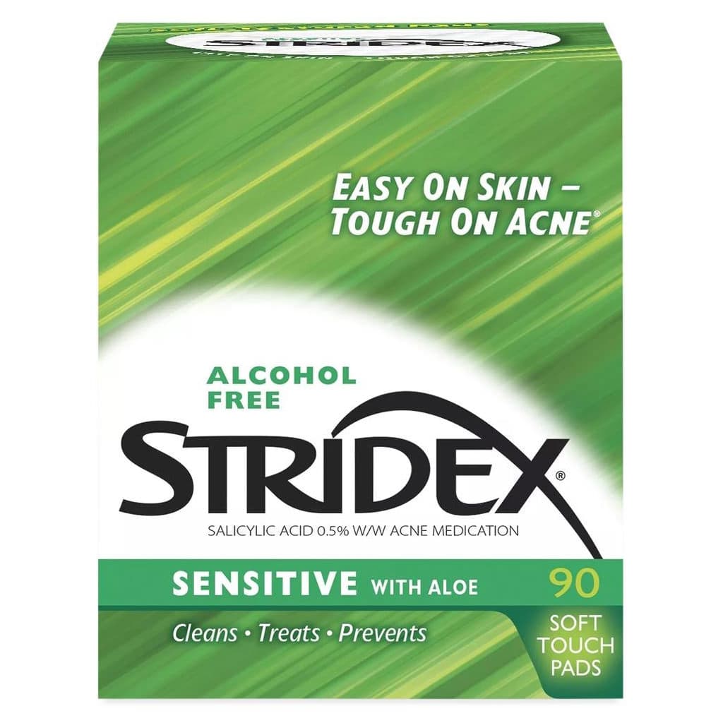 Stridex Sensitive Acne Medication Pad with Aloe, 90 Count - Case of 1080 - Image 1