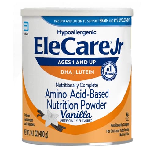 EleCare Jr Hypoallergenic DHA and Lutin Amino Acid-Based Nutrition Powder, 14.1 oz, Vanilla - Case of 6 - Image 1