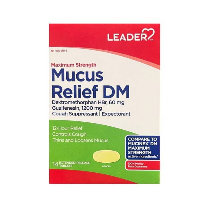 Leader Mucus Relief Dm Maximum Strength Extended-Release Tablets - 14 Count - Image 1