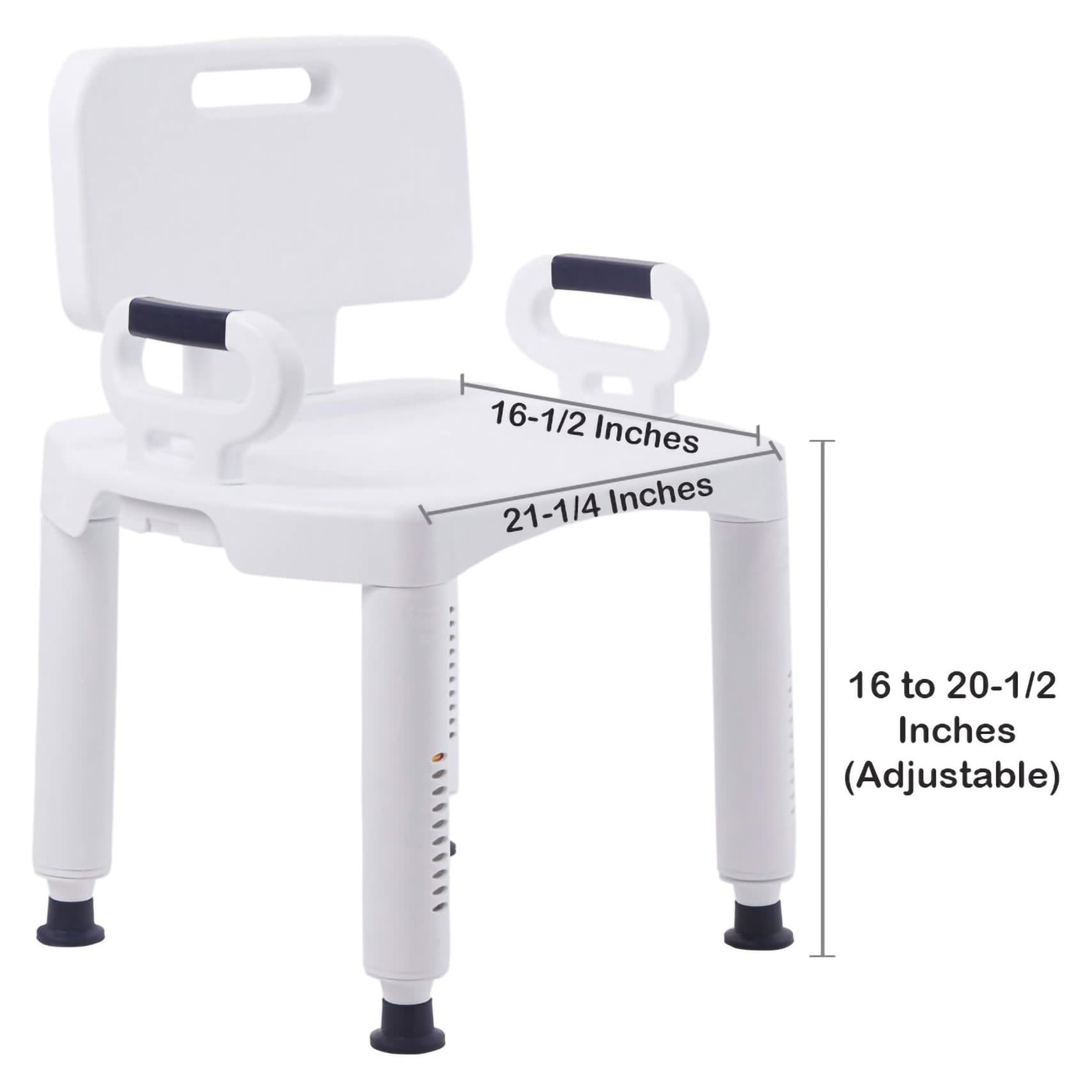 McKesson Removable Arm Rail Bath Bench, White - Image 3