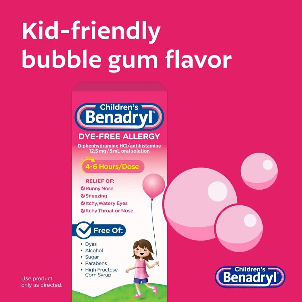Children’s BENADRYL Dye-Free Allergy Liquid, 4 oz - Each - Image 6