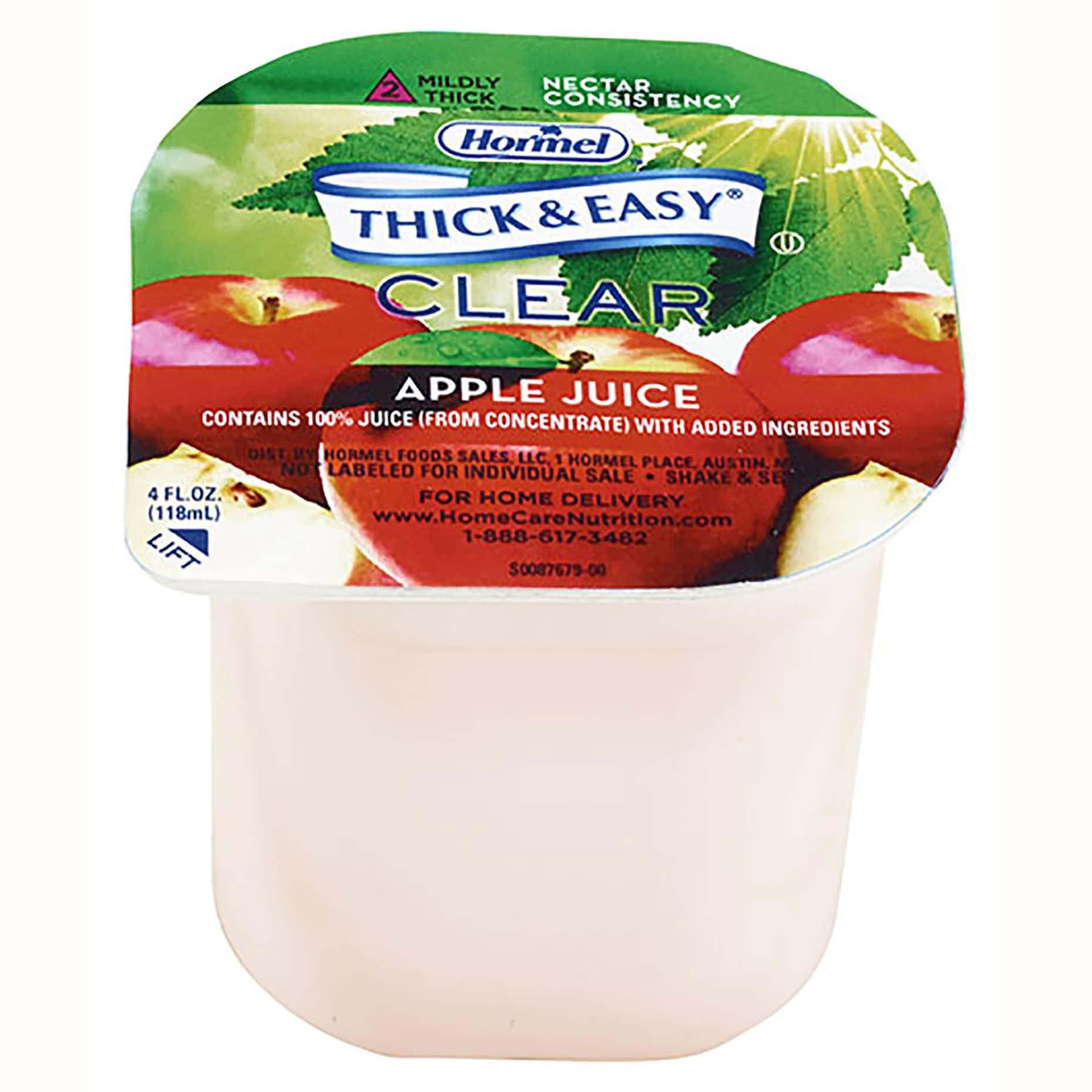 Thick and Easy Clear Thickened Beverage, Apple, 4 oz - Case of 24 - Image 1