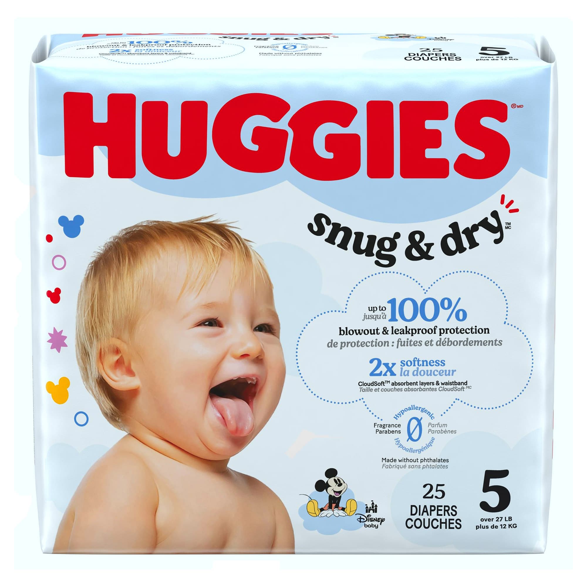 Huggies Snug And Dry Baby Diapers, Size 5 - Box of 25 - Image 1