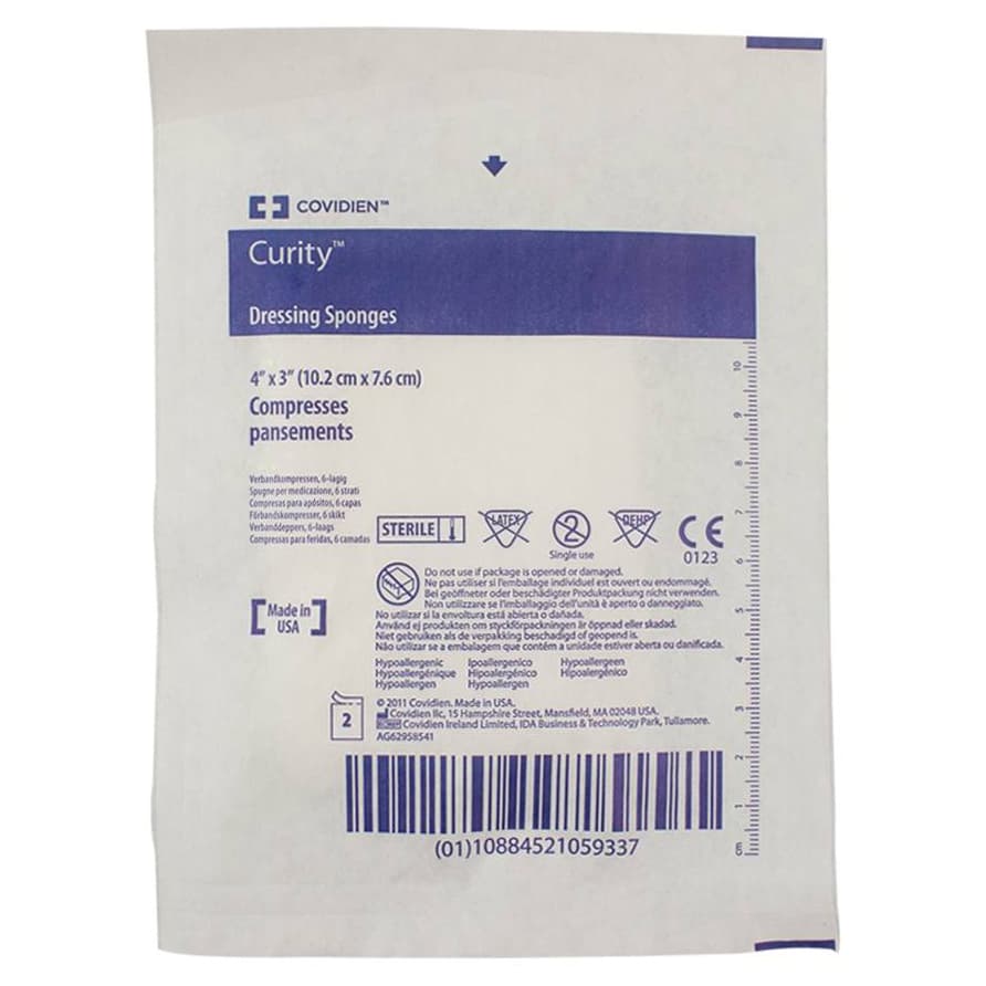 Curity All-Purpose Medical Sponges, Sterile, 4 Ply, 4 x 3 Inch - Package of 2 - Image 1