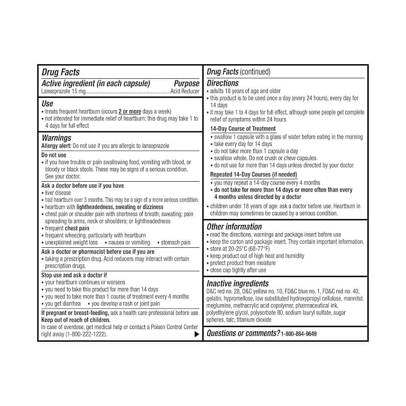 Prevacid 24HR Acid Reducer Capsules, 42 Count - Package of 34 - Image 2