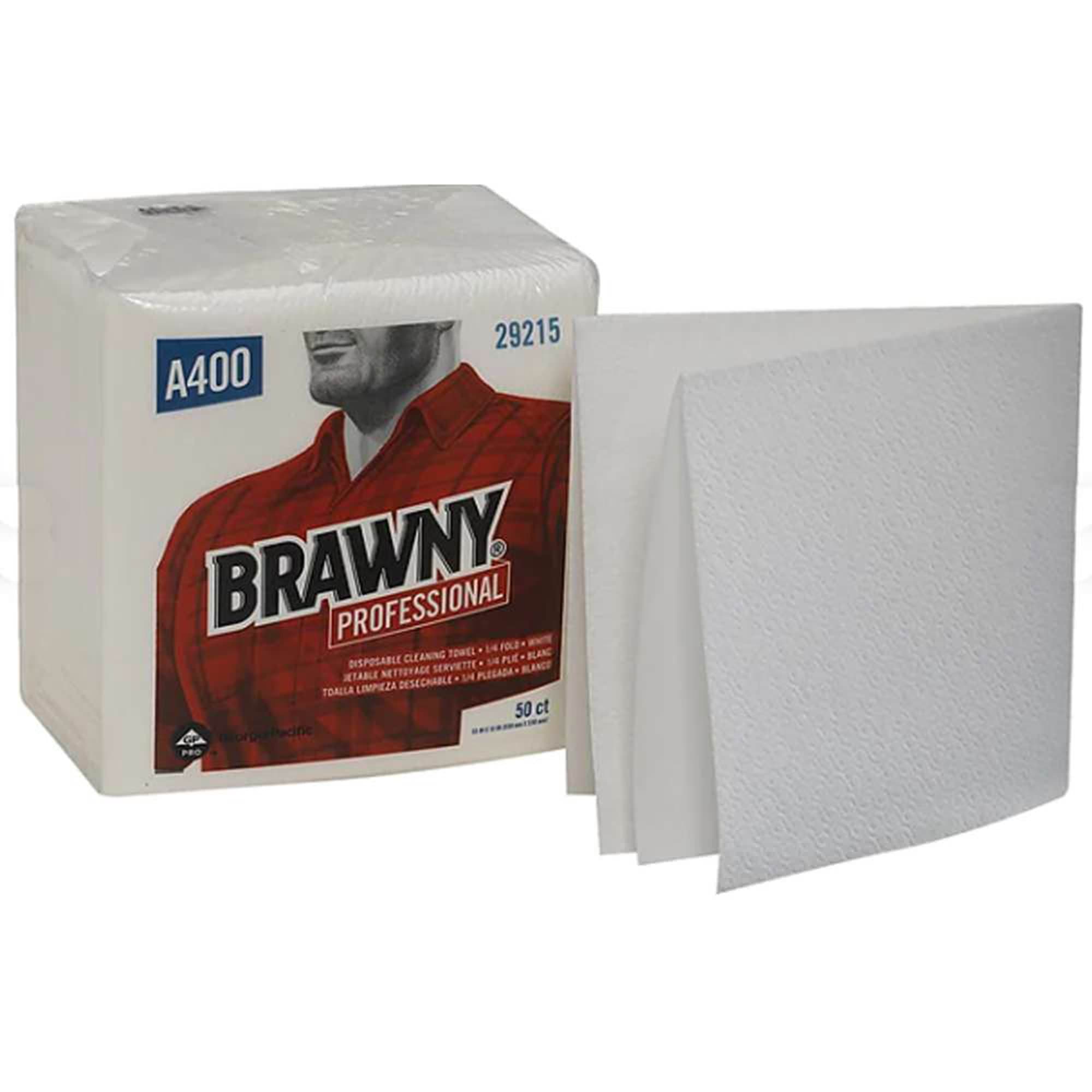 Brawny Industrial Task Wipe White Poly Pack NonSterile Reusable, 13 x 13 Inch - Each - Image 1