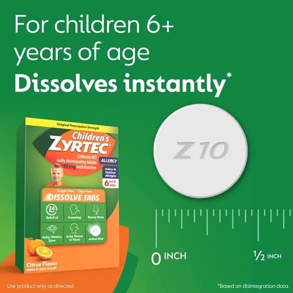 Children’s ZYRTEC Dissolve Tabs with 10 mg - 24 Count - Image 6